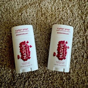 2 Pack NEW Native CANDY SHOP Deodorant SWEET CINNAMON HEARTS 2.65oz Full Size